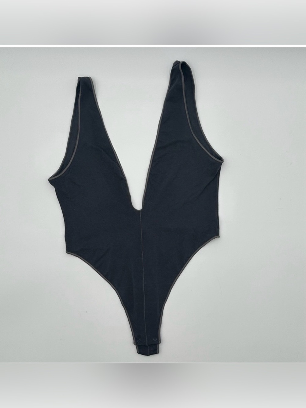 SKIMS WASHED JERSEY PLUNGE BRIEF BODYSUIT STYLE: BD-THG-4819 ASH MULTI 2X/3X